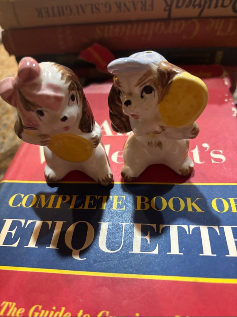Vintage Tennis Dogs Salt & Pepper